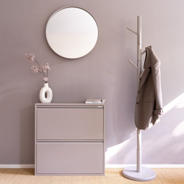 Szarobrązowa metalowa uchylna szafka na buty 75x77,5x22,5 cm Billy – Spinder Design