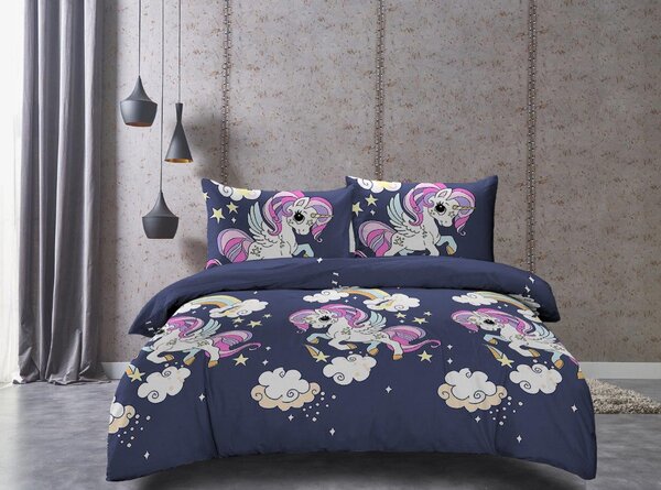 Pościel dziecięca z mikrofibry UNICORN niebieska Rozmiar pościeli: 70 x 80 cm | 140 x 200 cm
