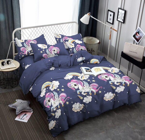 Pościel dziecięca z mikrofibry UNICORN niebieska Rozmiar pościeli: 70 x 80 cm | 140 x 200 cm