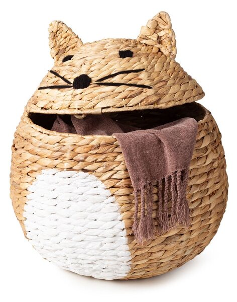 Dziecięcy kosz na zabawki z hiacyntu wodnego w naturalnym kolorze ø 40x43 cm Cat – Compactor