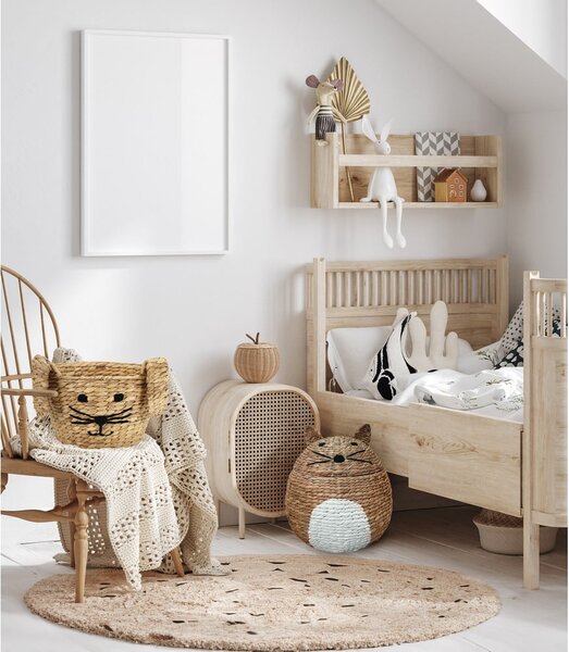 Dziecięcy kosz na zabawki z hiacyntu wodnego w naturalnym kolorze ø 35x26 cm Rabbit – Compactor