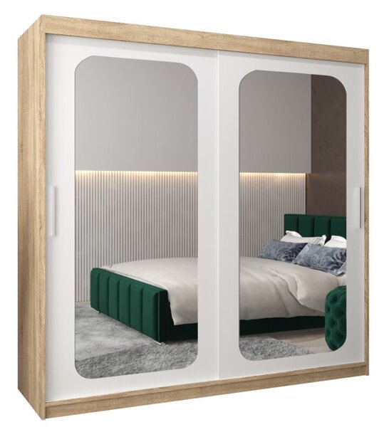 Szafa przesuwna garderoba Promo T3 200 wys. 200 cm sonoma + biaÅy