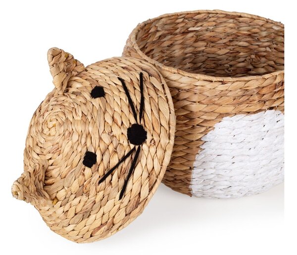Dziecięcy kosz na zabawki z hiacyntu wodnego w naturalnym kolorze ø 40x43 cm Cat – Compactor