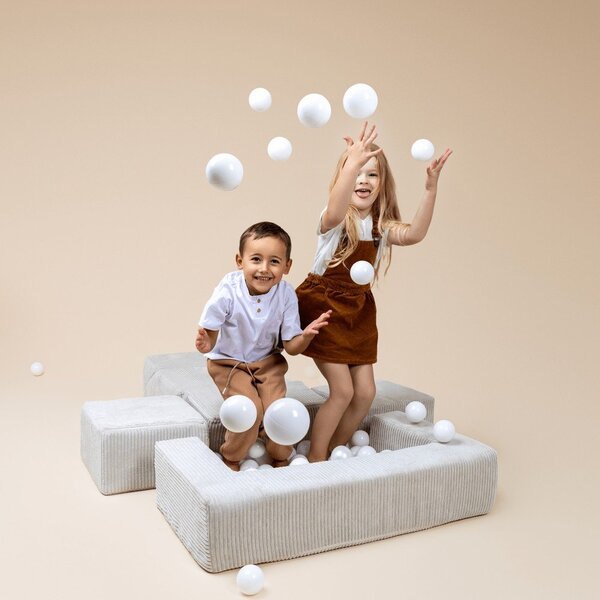 Różowy sztruksowy piankowy plac zabaw 6 szt. wysokość 40 cm 100x35 cm Montessori – Meowbaby