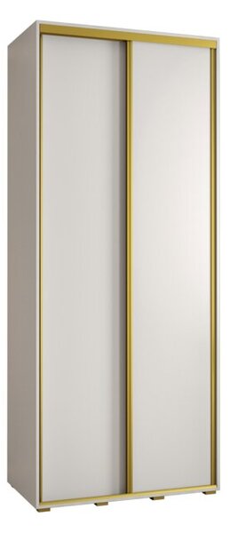Szafa przesuwna wysoka Davos 1 120, gÅ. 45 cm biaÅy + biaÅy + zÅoty