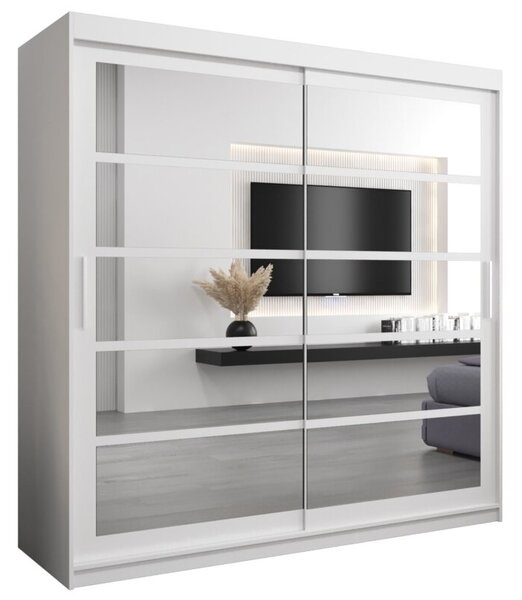 Szafa przesuwna garderoba Roma 2 200 wys. 200 cm biaÅy + biaÅy