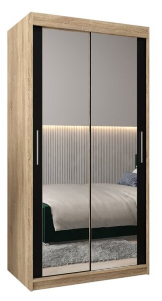 Szafa przesuwna garderoba Tokyo 3 100 wys. 200 cm sonoma + czarny