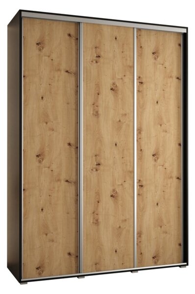 Szafa przesuwna wysoka Davos 1 180, gÅ. 45 cm czarny + artisan + srebrny
