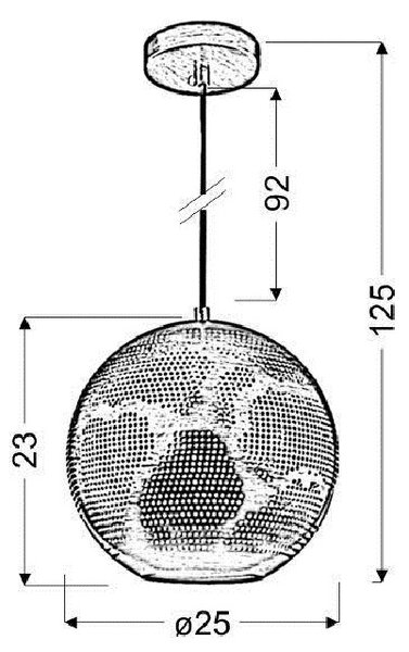 Ażurowa metalowa lampa wisząca V065 E6-L18