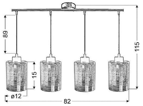 Nowoczesna lampa wisząca na listwie - 4X V064 R4-D51