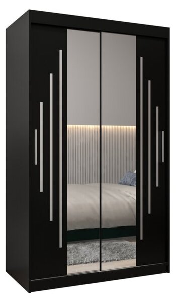 Szafa przesuwna garderoba York 1 120 wys. 200 cm czarny + czarny