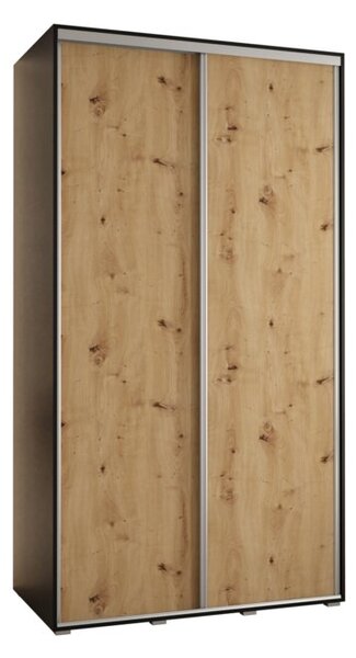 Szafa przesuwna wysoka Davos 1 130, gÅ. 45 cm czarny + artisan + srebrny
