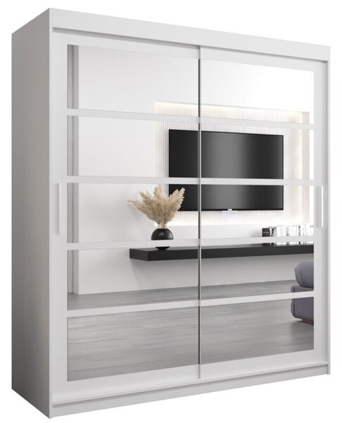 Szafa przesuwna garderoba Roma 2 180 wys. 200 cm biaÅy + biaÅy