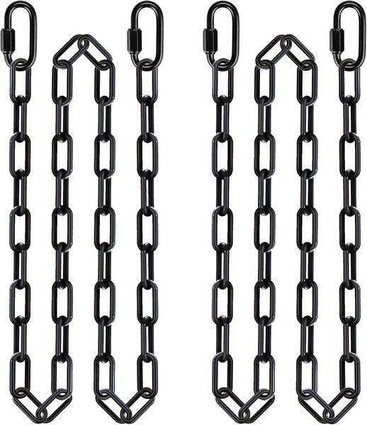 Łańcuch do fotel wiszącego 216 cm, 2 szt., stal nierdzewna, regulowany, czarny, do 454 kg, do huśtawek