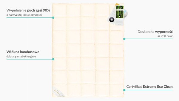 Kołdra puchowa AMZ DREAM 90% puch 135/140x200
