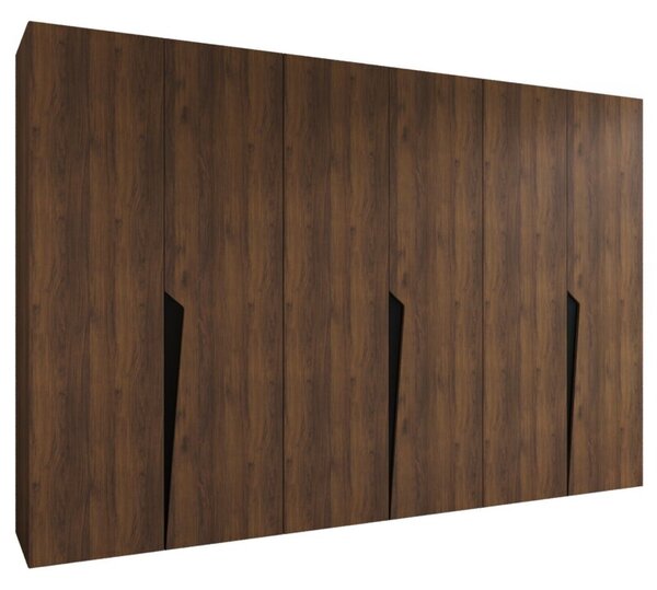 Szafa uchylna otwierana Piano 1 300 (3x100) wys. 202 cm orzech warmia + u. czarny