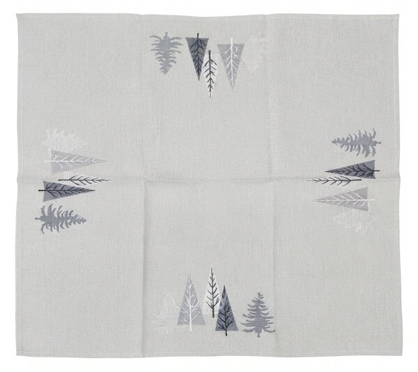 Świąteczny obrus SILVER FOREST 85x85 cm, jasnoszary