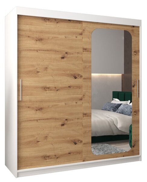 Szafa przesuwna garderoba Promo T2 180 wys. 200 cm biaÅy + artisan