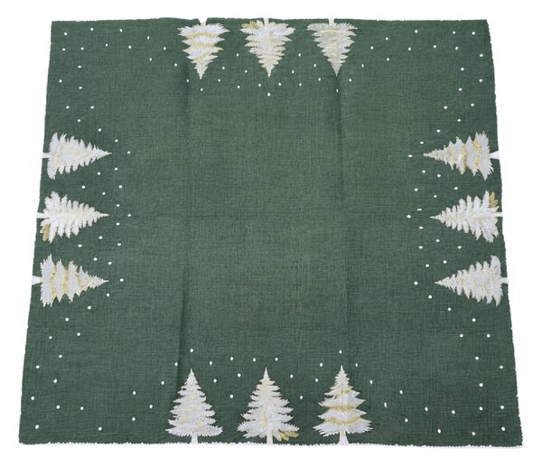 Świąteczny obrus WINTER FOREST 85x85 cm, zielony