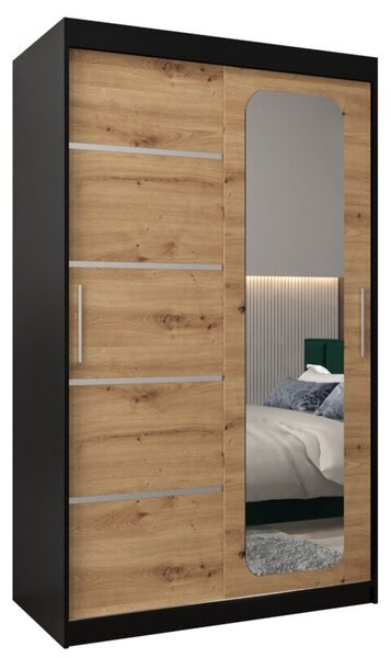 Szafa przesuwna garderoba Promo V2 120 wys. 200 cm czarny + artisan