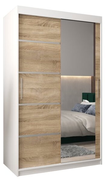 Szafa przesuwna garderoba Verona 2 120 wys. 200 cm biaÅy + sonoma