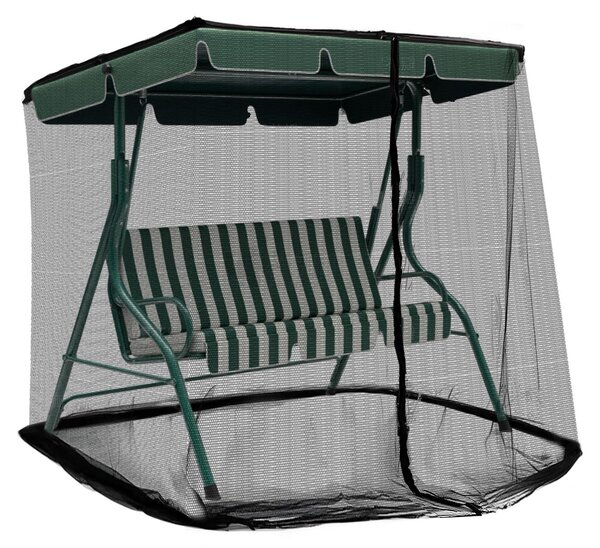 Moskitiera na huśtawkę ogrodową, 125 cm x 205 cm, 3-osobowa, z zamkiem błyskawicznym, do ogrodu