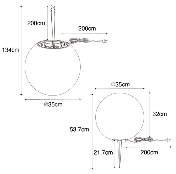 Inteligentna lampa zewnętrzna biała 35 cm IP65 z WiFi A60 - Nura