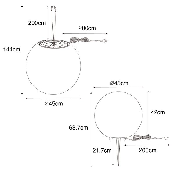 Inteligentna lampa zewnętrzna szara 45 cm IP65 z LED - Nura