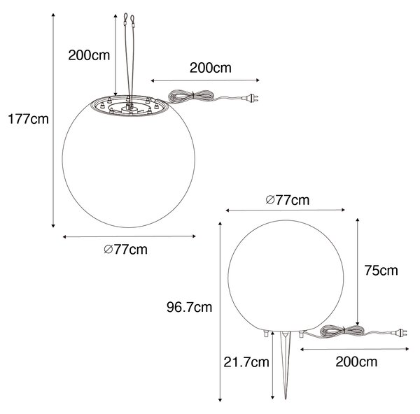 Inteligentna lampa zewnętrzna szara 77 cm IP44 z Wifi A60 - Nura