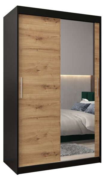 Szafa przesuwna garderoba Tokyo 2 120 wys. 200 cm czarny + artisan