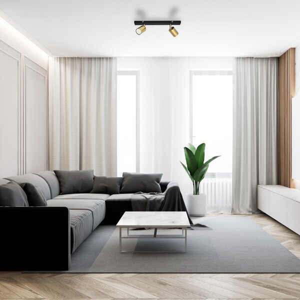 Lampa metalowa na listwie TUNE II R-L 1927/2 BK+GO MAT