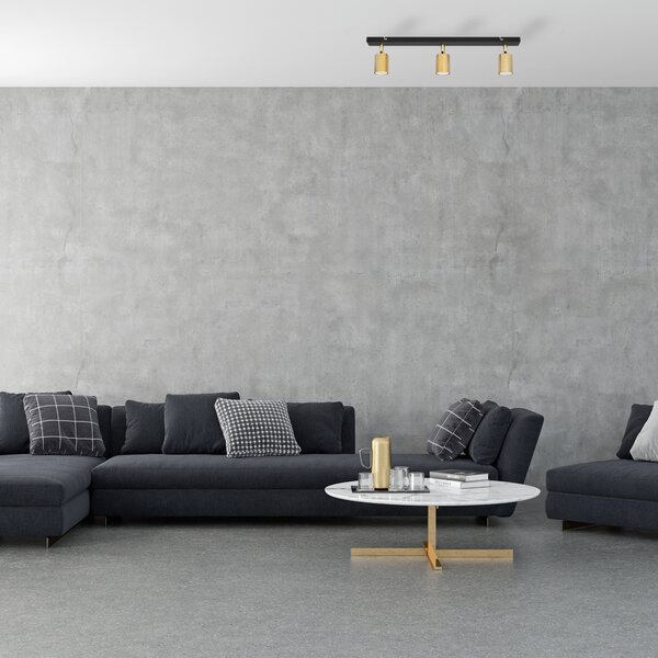 Lampa metalowa na listwie TUNE II R-L 1927/3 BK+GO MAT