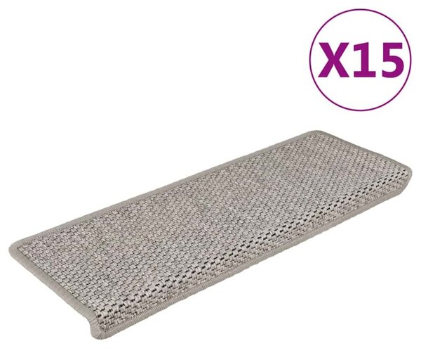 Samoprzylepne nakÅadki na schody, 15 szt., 65x21x4 cm, srebrne