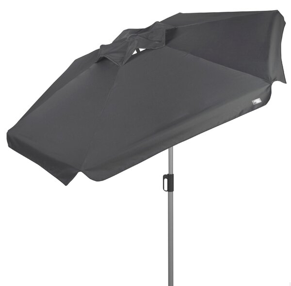 Parasol ogrodowy 220 cm, sześciokątny, antracytowy, stalowy maszt, regulowany, do ogrodu