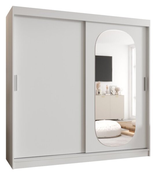 Szafa przesuwna z lustrem garderoba Royal 200 wys. 200 cm biaÅy