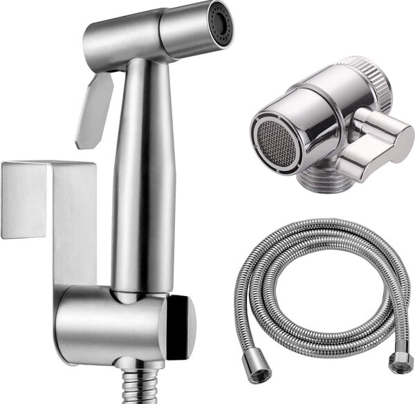 Bidet prysznicowy z ciepłą wodą, stal nierdzewna, do toalety
