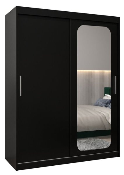 Szafa przesuwna garderoba Promo T2 150 wys. 200 cm czarny + czarny