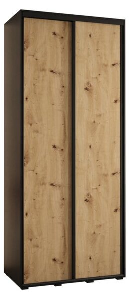 Szafa przesuwna wysoka Davos 1 110, gÅ. 60 cm czarny + artisan + czarny