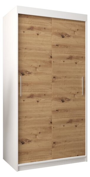 Szafa przesuwna garderoba Tokyo 100 wys. 200 cm biaÅy + artisan