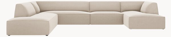 Panoramiczna sofa narożna z aksamitu Sao (7-osobowa)