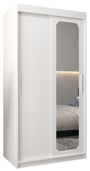 Szafa przesuwna garderoba Promo T2 100 wys. 200 cm biaÅy + biaÅy