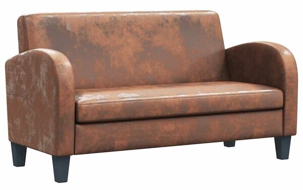 Sofa 2-osobowa ze sztucznej skÃ³ry zamszowej, brÄ zowa