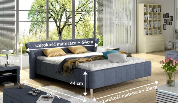 Łóżko tapicerowane 80295 M&K foam Koło Rozmiar - 160x200, Tkanina łóżek Koło - grupa 1, Typ łóżka - bez pojemnika i stelaża