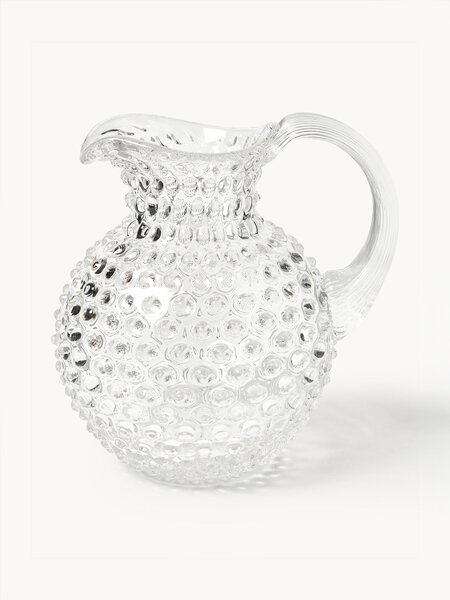 Dzbanek ze szkła dmuchanego Hobnail, 2 l