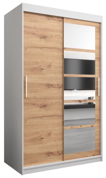 Szafa przesuwna garderoba Roma 1 120 wys. 200 cm biaÅy + artisan