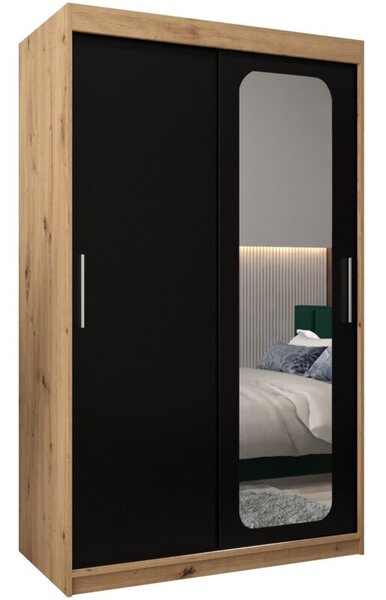 Szafa przesuwna garderoba Promo T2 120 wys. 200 cm artisan + czarny