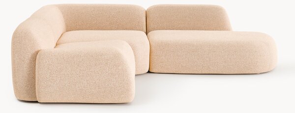 Narożna sofa modułowa Bouclé z szezlongiem Wolke (4-osobowa)
