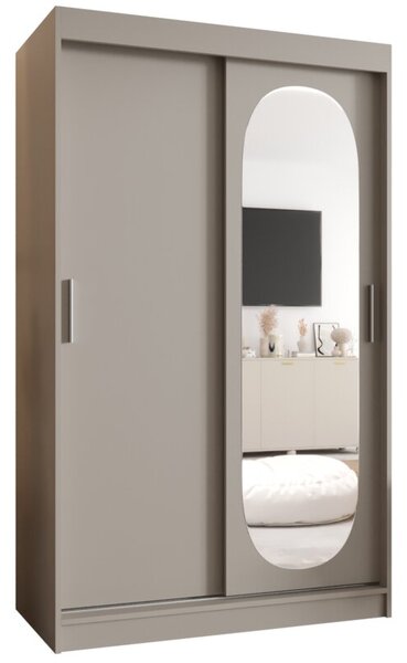 Szafa przesuwna z lustrem garderoba Royal 120 wys. 200 cm kaszmir