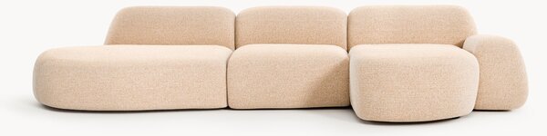 Narożna sofa modułowa Bouclé z szezlongiem Wolke (4-osobowa)