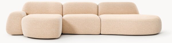 Narożna sofa modułowa Bouclé z szezlongiem Wolke (4-osobowa)